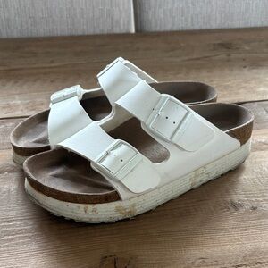 Birkenstock Platform White Sandals